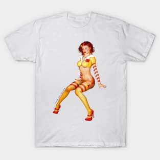 Want Fries With That Shake - Fast Food Pinup T-Shirt